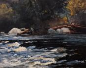 温斯洛荷默 - The Rapids, Husdon River, Adirondacks